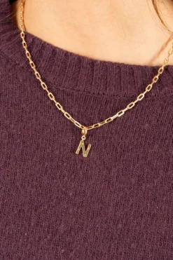 Cristina Oria Joyas Co|Joyas Co^Combinación Cadena & Iniciales Doradas Con Detalle De Estrellas