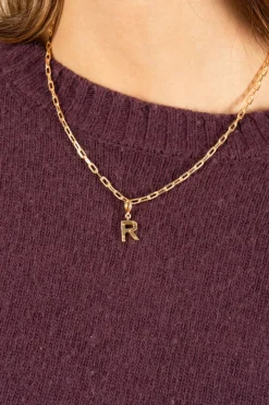 Cristina Oria Joyas Co|Joyas Co^Combinación Cadena & Iniciales Doradas Con Detalle De Estrellas