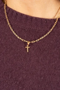 Cristina Oria Joyas Co|Joyas Co^Combinación Cadena & Iniciales Doradas Con Detalle De Estrellas