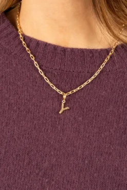 Cristina Oria Joyas Co|Joyas Co^Combinación Cadena & Iniciales Doradas Con Detalle De Estrellas