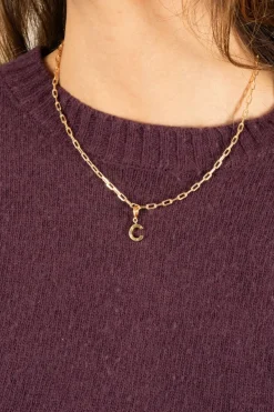 Cristina Oria Joyas Co|Joyas Co^Combinación Cadena & Iniciales Doradas Con Detalle De Estrellas