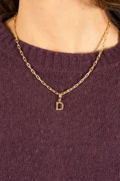 Cristina Oria Joyas Co|Joyas Co^Combinación Cadena & Iniciales Doradas Con Detalle De Estrellas