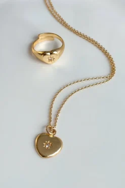 Cristina Oria Joyas Co|Joyas Co^Combinación Collar & Anillo Diseño Corazón