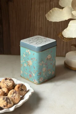 Cristina Oria Dulces Cristina Oria^Cookies En Bote Metálico Diseño Flores Azul