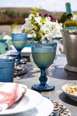 Cristina Oria Copas^Copa Cristal Vino Azul Oscuro Picos