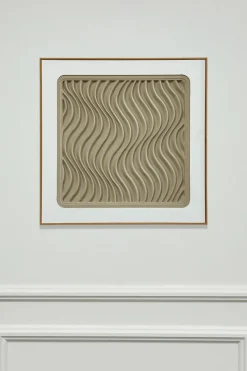 Cristina Oria Cuadros^Cuadro Abstracto En Relieve Con Efecto Escayola Beige