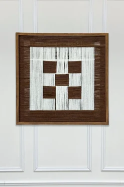 Cristina Oria Cuadros^Cuadro Con Diseño Geométrico En Blanco Y Marrón