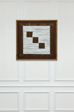 Cristina Oria Cuadros^Cuadro Con Diseño Geométrico En Blanco Y Marrón