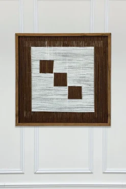 Cristina Oria Cuadros^Cuadro Con Diseño Geométrico En Blanco Y Marrón