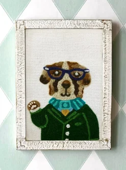 Cristina Oria Cuadros|Minichef^Cuadro Infantil Retrato Perro Bordado