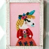 Cristina Oria Cuadros|Minichef^Cuadro Infantil Retrato Unicornio Bordado