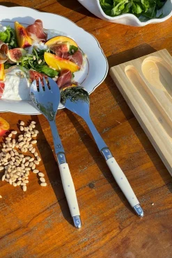 Cristina Oria Cubiertos De Servir^Cubiertos De Servir Blancos En Caja De Madera