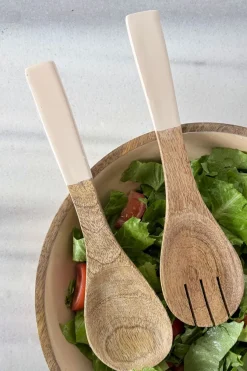 Cristina Oria Cubiertos De Servir^Cubiertos De Servir De Madera Crema