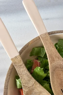 Cristina Oria Cubiertos De Servir^Cubiertos De Servir De Madera Crema