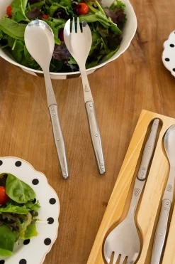 Cristina Oria Cubiertos De Servir^Cubiertos De Servir Plateados En Caja De Madera