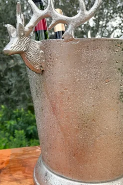 Cristina Oria Cubiteras Y Champaneras^Cubitera De Aluminio Con Diseño De Ciervos