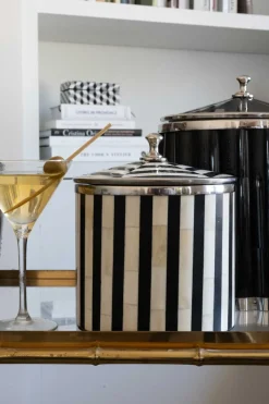 Cristina Oria Cubiteras Y Champaneras^Cubitera De Asta Con Diseño De Rayas Blancas Y Negras