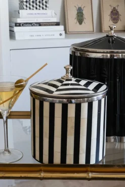 Cristina Oria Cubiteras Y Champaneras^Cubitera De Asta Con Diseño De Rayas Blancas Y Negras