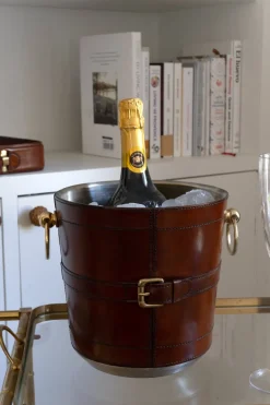 Cristina Oria Cubiteras Y Champaneras^Cubitera De Cuero Con Detalle De Hebilla