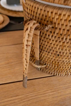 Cristina Oria Cubiteras Y Champaneras^Cubitera De Ratán Con Tapa Y Pinza