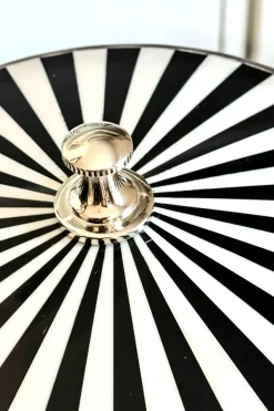 Cristina Oria Cubiteras Y Champaneras^Cubitera De Resina Con Diseño De Rayas Blancas Y Negras Grande