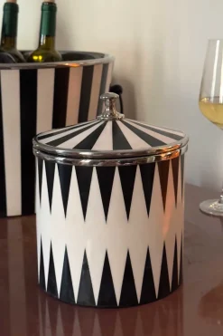 Cristina Oria Cubiteras Y Champaneras^Cubitera De Resina Con Diseño Circus Blanca Y Negra Pequeña