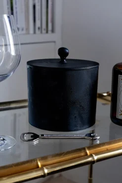 Cristina Oria Cubiteras Y Champaneras^Cubitera Negra Con Tapa Pequeña