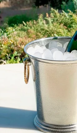 Cristina Oria Cubiteras Y Champaneras^Cubitera Plateada Con Arandelas De Ratán