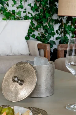 Cristina Oria Cubiteras Y Champaneras^Cubitera Plateada Con Tapa Pequeña