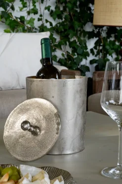 Cristina Oria Cubiteras Y Champaneras^Cubitera Plateada Con Tapa Mediana