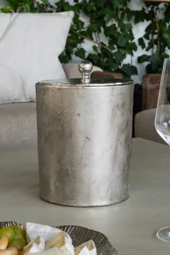 Cristina Oria Cubiteras Y Champaneras^Cubitera Plateada Con Tapa Mediana