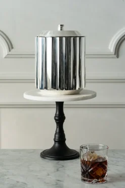 Cristina Oria Cubiteras Y Champaneras^Cubitera Plisada De Plata Con Tapa CO