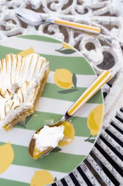 Cristina Oria Cubiertos De Postre^Cucharita Con Diseño De Rayas Amarillas CO