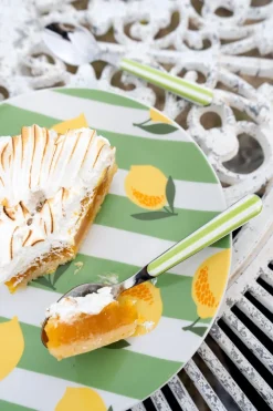 Cristina Oria Cubiertos De Postre^Cucharita Con Diseño De Rayas Verdes CO