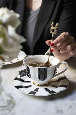 Cristina Oria Cubiertos De Postre|Menaje Iniciales^Cucharita de Bronce Inicial K