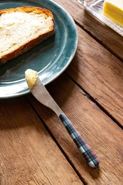 Cristina Oria Cuchillos|Cubiertos De Postre^Cuchillo Con Diseño De Cuadros Escoceses