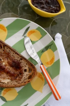 Cristina Oria Cubiertos De Aperitivo|Cubiertos De Postre^Cuchillo Con Diseño De Rayas Naranjas CO