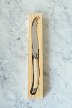 Cristina Oria Cubiertos De Aperitivo|Cuchillos^Cuchillo De Queso Blanco En Caja De Madera