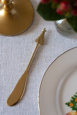 Cristina Oria Cubiertos De Aperitivo|Cubiertos De Postre^Cuchillo Foie De Bronce Con Diseño De Árbol De Navidad