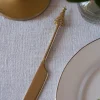 Cristina Oria Cubiertos De Aperitivo|Cuchillos^Cuchillo Quesos De Bronce Con Diseño De Árbol De Navidad