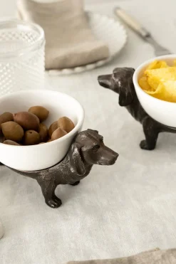 Cristina Oria Piezas Decorativas|Fuentes, Ensaladeras Y Cuencos^Cuenco De Cerámica Sobre Base Con Diseño De Teckel