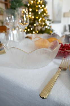 Cristina Oria Fuentes, Ensaladeras Y Cuencos^Cuenco De Cristal Con Borde Dorado Grande