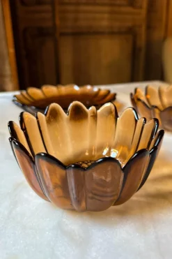 Cristina Oria Fuentes, Ensaladeras Y Cuencos^Cuenco De Cristal Con Diseño De Flor Irregular Ámbar