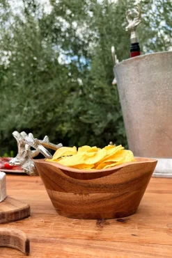Cristina Oria Fuentes, Ensaladeras Y Cuencos^Cuenco De Madera Con Detalle Plateado De Ciervo