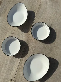 Cristina Oria Fuentes, Ensaladeras Y Cuencos^Cuenco De Porcelana Blanco Con Filo Negro