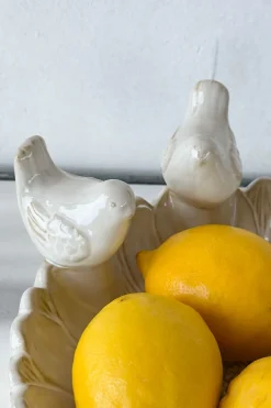 Cristina Oria Joyeros, Carteras Y Fundas|Piezas Decorativas^Cuenco Decorativo Blanco Flor Con Pájaros