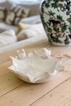 Cristina Oria Joyeros, Carteras Y Fundas|Piezas Decorativas^Cuenco Decorativo Blanco Flor Irregular Con Pájaros