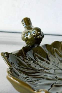 Cristina Oria Joyeros, Carteras Y Fundas|Piezas Decorativas^Cuenco Decorativo Verde Flor Con Pájaro Verde