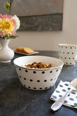 Cristina Oria Fuentes, Ensaladeras Y Cuencos^Cuenco Negro Y Blanco Con Diseño De Puntos