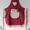 Cristina Oria Delantales|Delantales^Delantal De Niños Mini Con Diseño De Osos & Cuadros Rojos